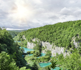 Fototapeta na wymiar Plitvice lakes and waterfalls.