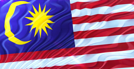 3D rendering of malaysia flag,  independence day,   Kuala Lumpur