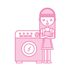wash machine with woman character