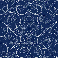 Elegant medieval floral ornament