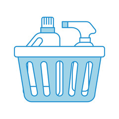 laundry basket with detergent bottle