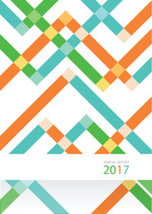 modern vector annual report cover design with symmetrical lines and place for your text