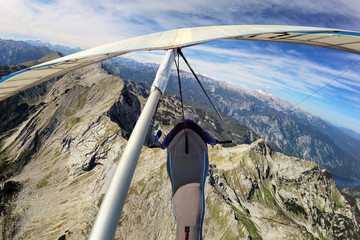 Hang glider above Krn mountain