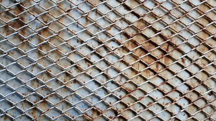 Background of rusty metal mesh