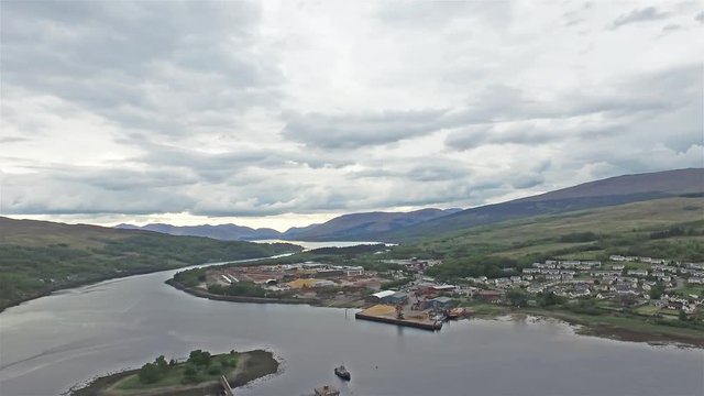 Flying over Loch Linnhe by Corpach, Fort William