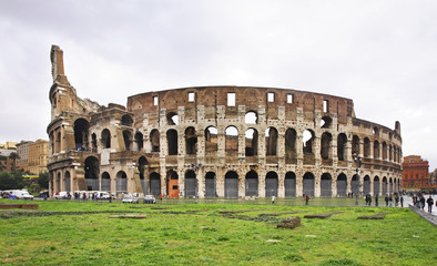 Fototapeta na wymiar Colosseum (Coliseum) - Flavian Amphitheatre in Rome. Italy