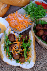 Vietnamese street food, banh mi thit nuong