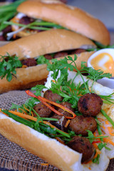 Vietnamese street food, banh mi thit nuong