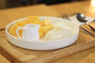 Sticky Rice With Mango on the table
