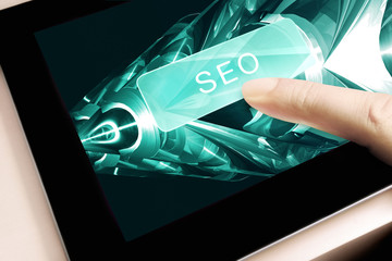 SEO Suchmaschinenoptimierung Tablet PC Touchscreen Finger