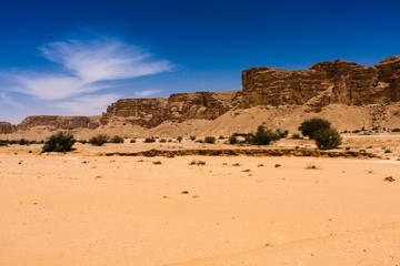Sedimentary rock escarpment in south Riyadh Province, Saudi Arabia