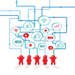 Social media network concept  icon for your design-vector illustration