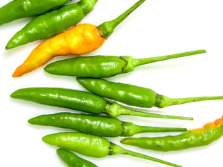 Fresh green and yellow spicy chili
