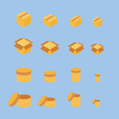 Vector isometric of packaging.