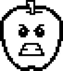 Angry 8-Bit Cartoon Apple