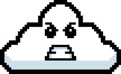 Angry 8-Bit Cartoon Cloud
