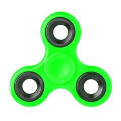 Green hand spinner isolated on white background