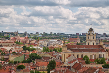 Panorama of Vilnius in a summer sunny day