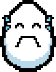 Crying 8-Bit Cartoon Egg