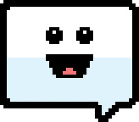 Obraz premium Smiling 8-Bit Cartoon Word Balloon