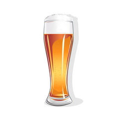 realistic glass with beer