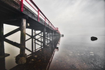 pier on a foggy day