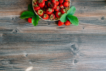Fresh strawberries on the table. Background.