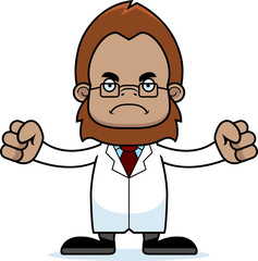 Obraz premium Cartoon Angry Scientist Sasquatch