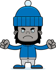 Cartoon Angry Winter Gorilla
