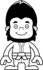 Cartoon Smiling Karate Gorilla