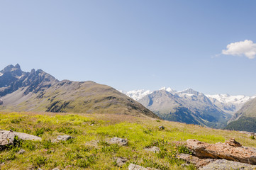 St. Moritz, Pontresina, Muottas Muragl, Aussichtspunkt, Alpen, Bernina, Piz Bernina, Val Roseg, Engadin, Oberengadin, Graubünden, Sommer, Wanderweg, Schweiz