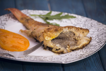 Red fried sea bass