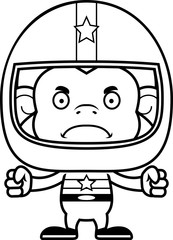 Cartoon Angry Race Car Driver Monkey