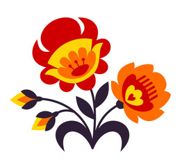 simple folk flowers decor