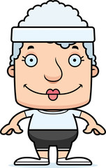Cartoon Smiling Fitness Woman