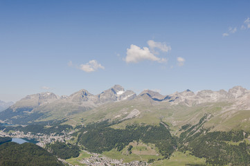 St. Moritz, Engadin, Oberengadin, St. Moritzersee, Celerina, Pia Nair, Piz Julier, Alpen, Suvretta, via Engiadina, Wanderweg, Graubünden, Sommer, Schweiz
