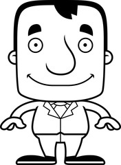 Cartoon Smiling Businessperson Man
