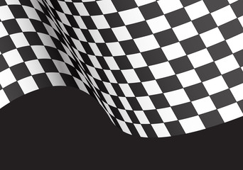 Checkered flag wave on black design for sport race championship winner background vector illustration.