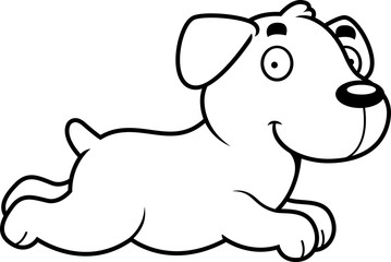 Obraz na płótnie Canvas Cartoon Labrador Running