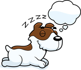 Cartoon Jack Russell Terrier Dreaming