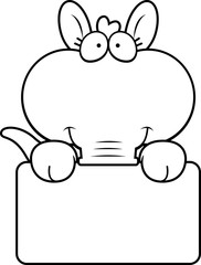 Cartoon Aardvark Sign