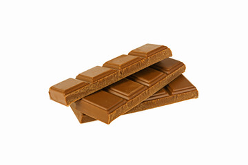 Chocolate bar on white background