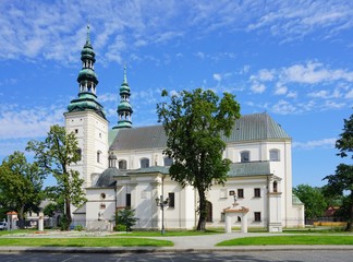 Fototapeta na wymiar Cathedral church in city of Lowicz, Poland 