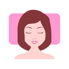 Sleeping woman avatar icon