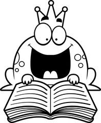 Cartoon Frog Prince Reading