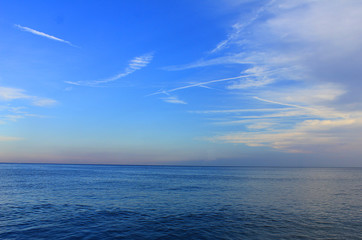 panorama of the sea with clouds