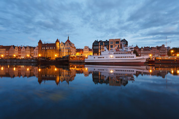 Fototapeta premium Night cityscape of Gdansk