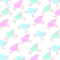 Cute lamb character pattern