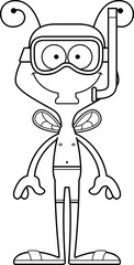 Cartoon Smiling Snorkeler Fly