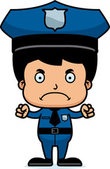 Cartoon Angry Police Officer Boy